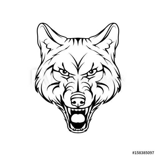 500x500 vector sketch of a wolf business sign logotype wolf face sketch