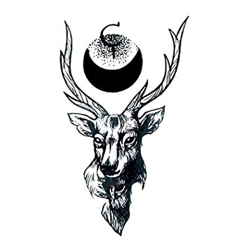 355x355 Waterproof Temporary Tattoos Stickers Moon Hill