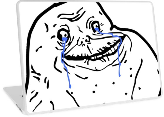 558x400 Forever Alone Meme Laptop Skins