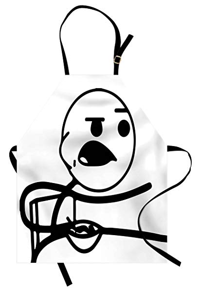 409x606 ambesonne humor apron, funny stickman on the table