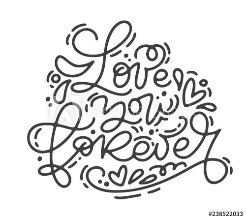 500x445 calligraphy phrase love you forever vector monoline valentines