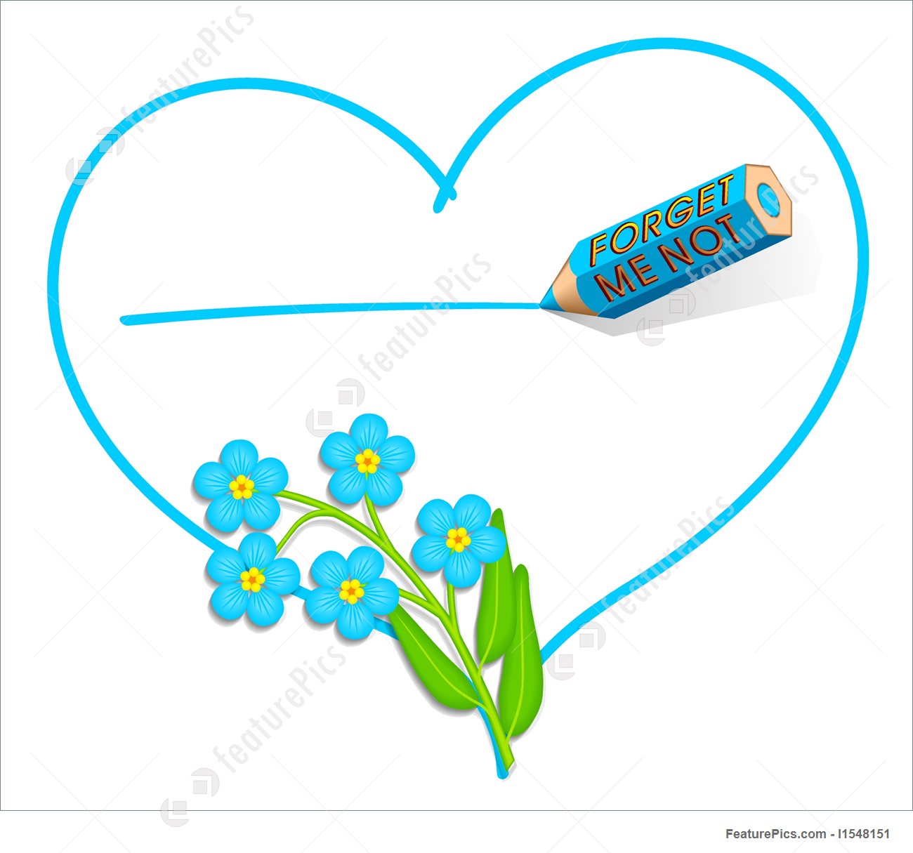 1300x1215 Illustration Of 'forget Me Not' Love Note