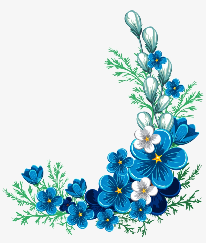 820x967 Forget Me Not Clipart Corner Border