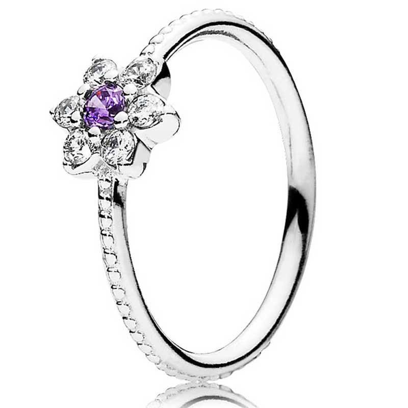 800x800 Pandora Silver Cubic Zirconia Forget Me Not Ring