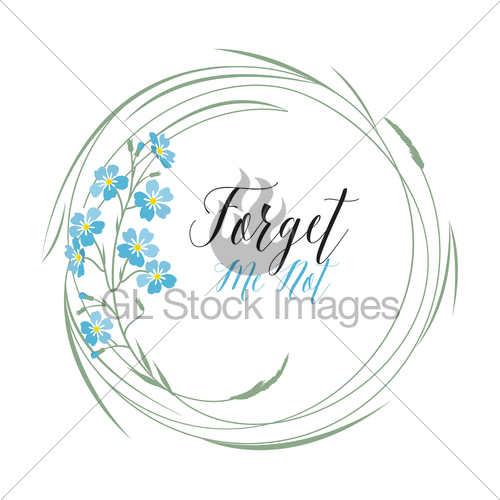 500x500 Vector Blue Forget Me Not Flowers Gl Stock Images