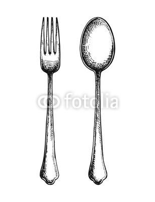 308x400 Fork And Spoon Hand Drawing Vector Illustration Buy Photos Ap