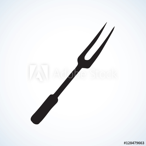 500x500 Fork For A Barbecue Vector Drawing