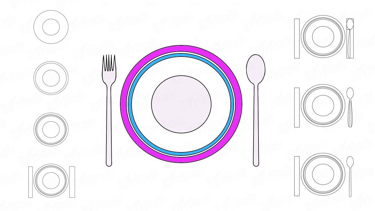 1300x731 How To Draw A Plate, A Spoon And A Fork Step