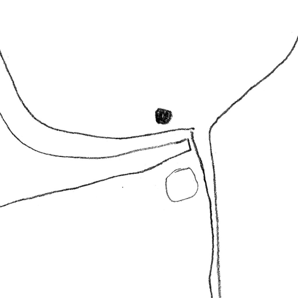 1024x1024 Enveloping Form Minimalist Abstract Line Drawing Print