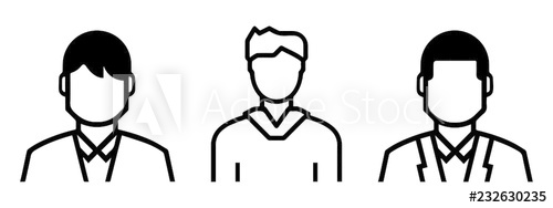 500x188 Set Of Outlined Male Avatars Including Formal And Informal Shapes