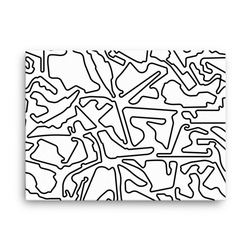 800x800 Formula Tracks In Blackwhite Canvas Art