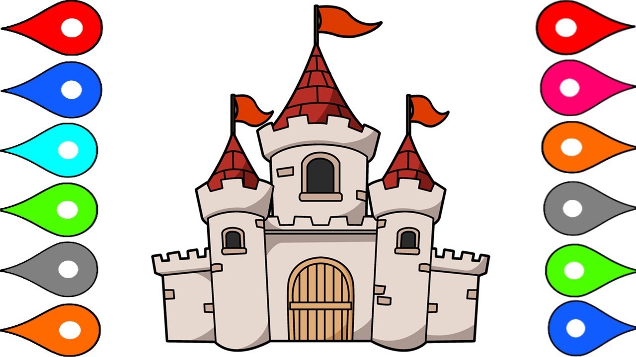 1280x720 How To Draw And Color Castle L Kids Drawing Simple Castle Coloring