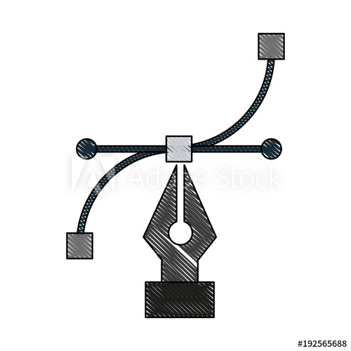 500x500 Fountain Pen Drawing Graph On Paper Icon Image Vector Illustration