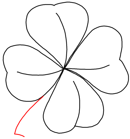 450x482 Step How Draw Leaf Clovers Drawing Lesson