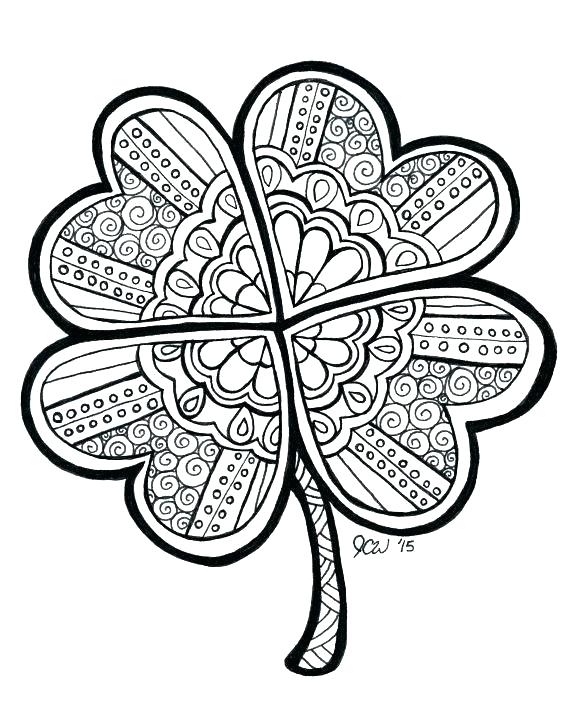 570x713 Four Leaf Clover Coloring
