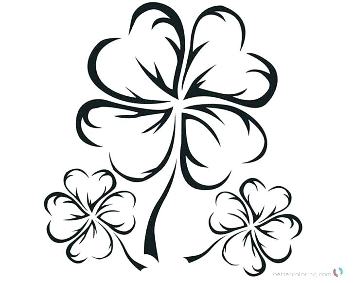 728x582 Four Leaf Clover Coloring