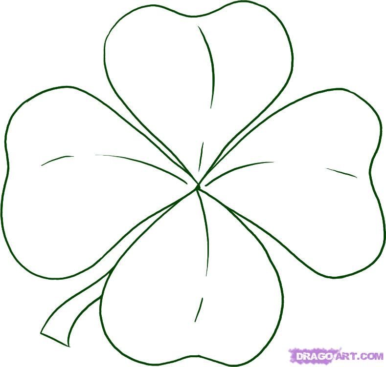 789x752 Simple Drawing Of Four Leaf Clover
