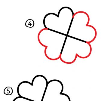 336x336 Wonderful Leaf Clover Drawing Four Stencil Small Five