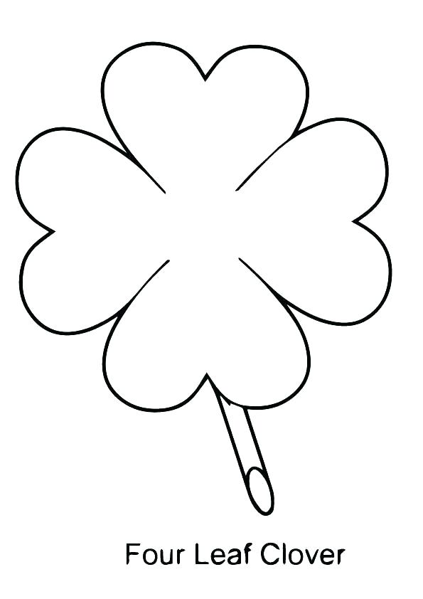 595x842 Clover Coloring Kids Drawing Of Four Leaf Clover Coloring