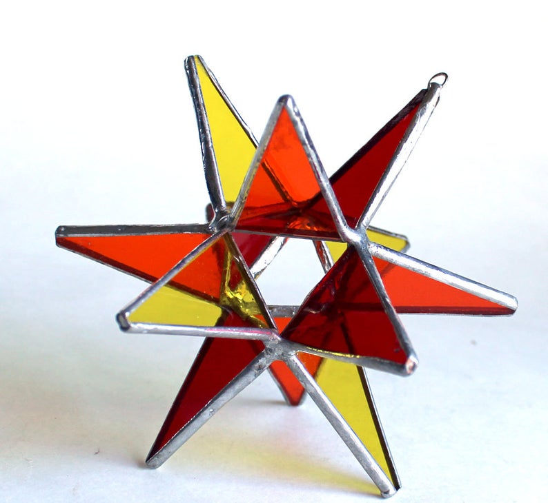794x730 New Stained Glass Moravian Star Four Seasons Red Hot Etsy