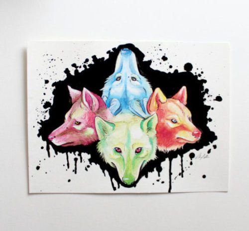 500x465 Ooak Wolf Illustration Inspired
