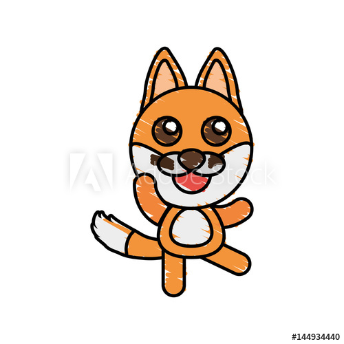 500x500 Drawing Fox Animal Character Vector Illustration