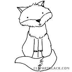 250x250 Fox Black And White Clipart