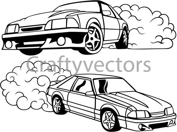 570x424 Ford Mustang Fox Body Vector Cars Cuts