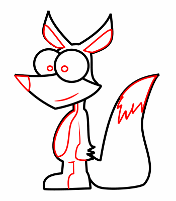350x400 Drawing A Cartoon Fox