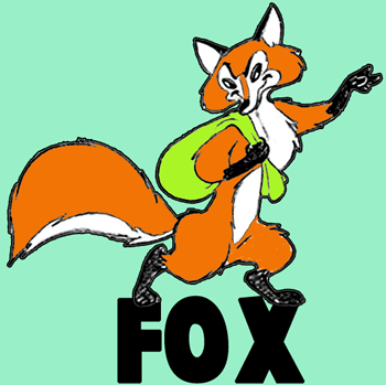 350x349 How To Draw Sneaky Cartoon Foxes With Easy Step