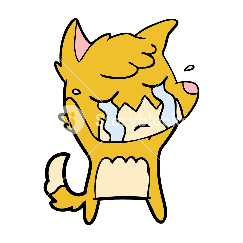 1000x1000 Crying Fox Cartoon Royalty Free Stock Image