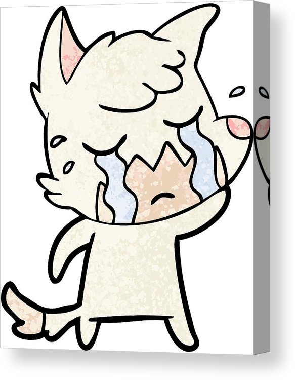 583x750 Crying Fox Cartoon Canvas Print Canvas Art