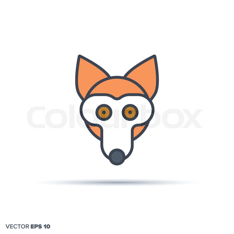 800x800 Cute Fox Face Outline Vector Icon With Stock Vector Colourbox