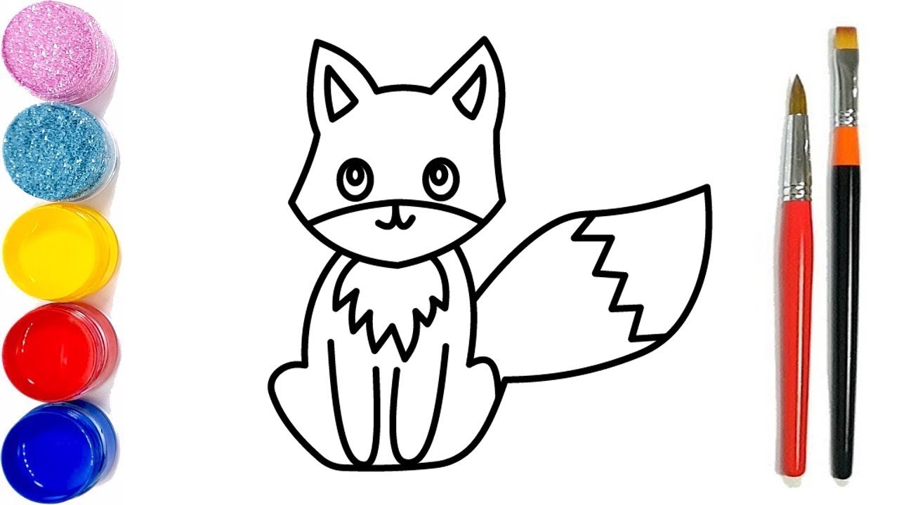 1280x720 Fox Coloring Painting For Toddlers And Drawing For Kids Learn