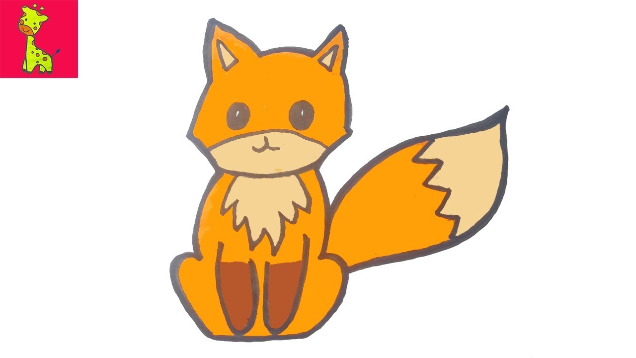 1280x720 Cute Fox Drawing And Coloring Pages For Kids Kids Drawing