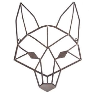 300x300 Geometric Fox Head Metal Wall Decor Brown Cabin Den Baby