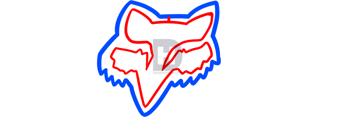 1080x376 How To Draw Fox Racing Logo, Fox Head, Step