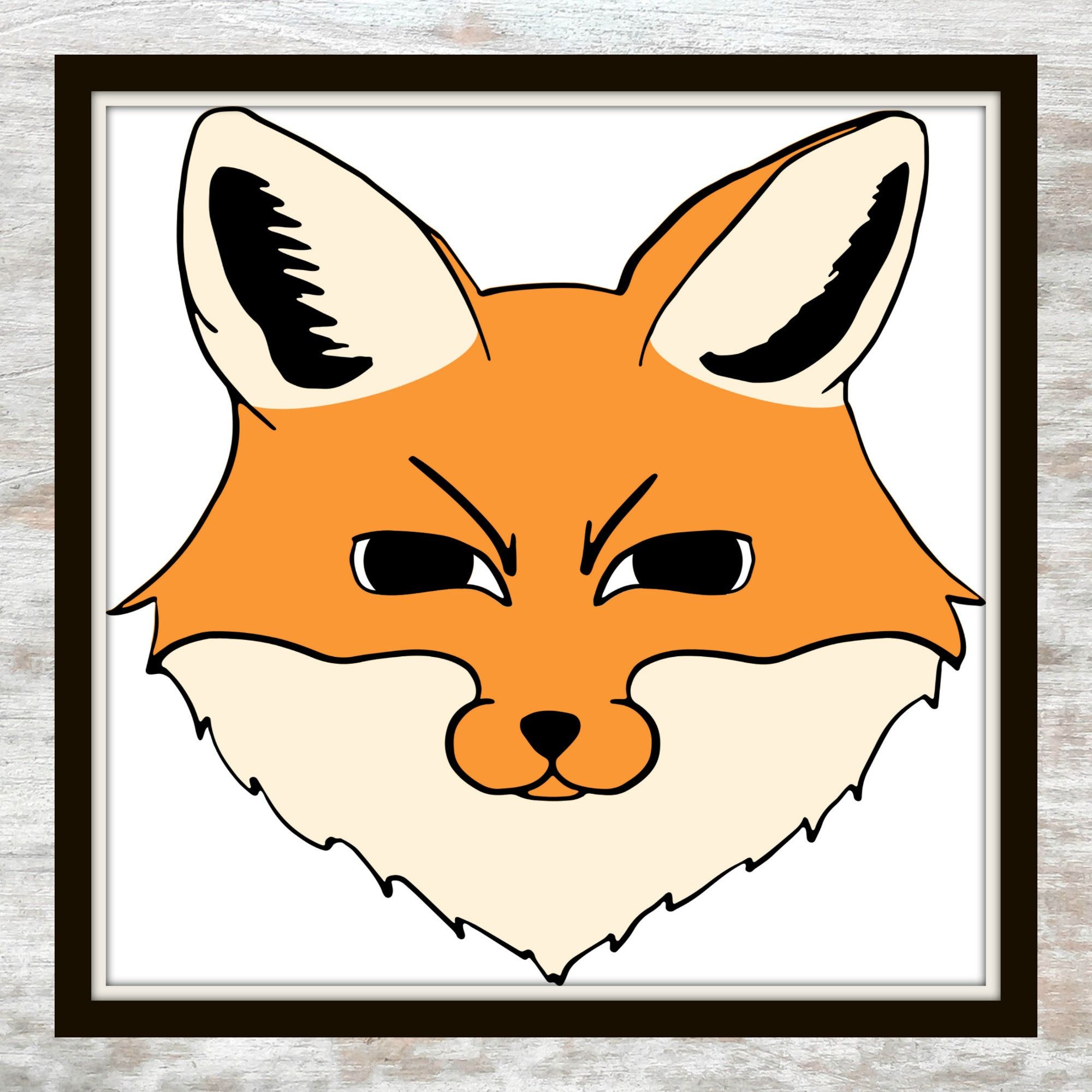 2000x2000 Orange Fox Printable