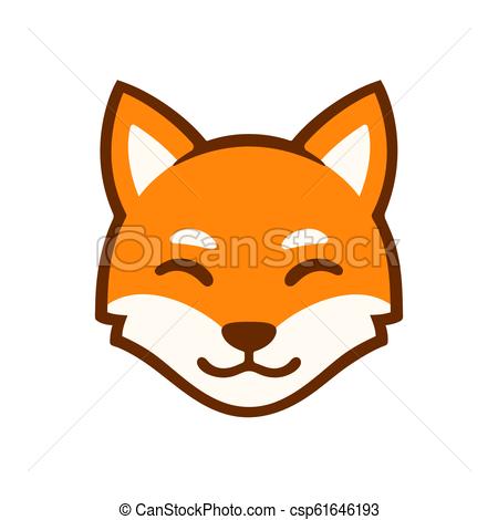 450x470 Cartoon Fox Face Logo Cute Cartoon Smiling Fox Face Logo