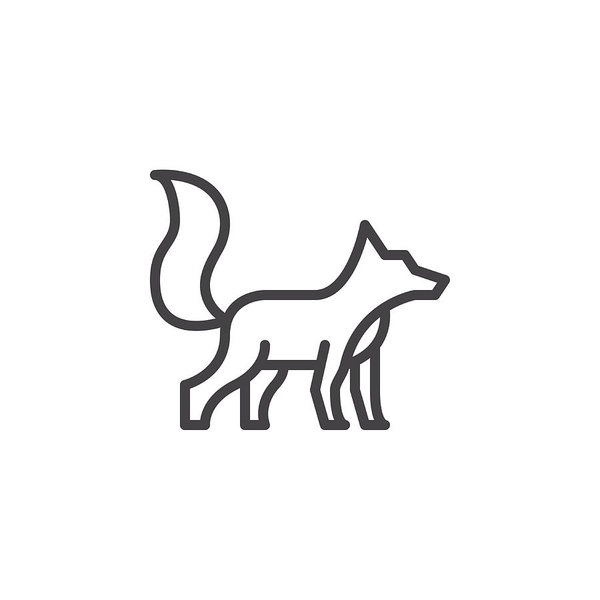 600x600 Fox Line Icon, Outline Vector Sign, Linear Style Pictogram