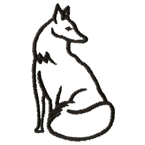 500x500 Fox Outline Embroidery Designs, Machine Embroidery Designs