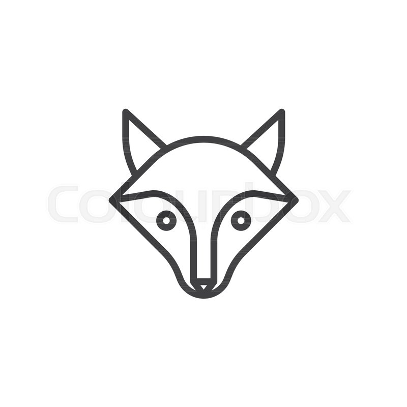 800x800 Fox Head Line Icon, Outline Vector Stock Vector Colourbox