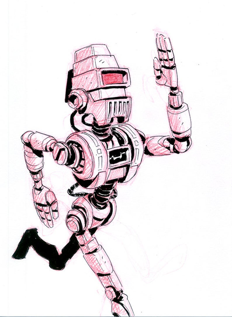 794x1081 Star Fox R O B Original Ink Drawing Etsy