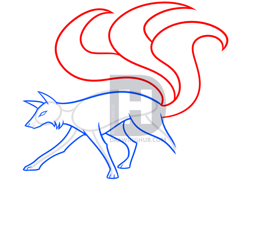 893x720 Drawing A Kitsune Fox, Step