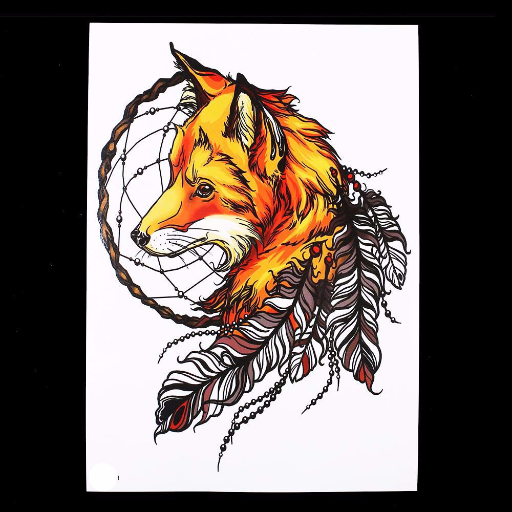 1000x1000 Large Fox Temporary Tattoo Tempotats