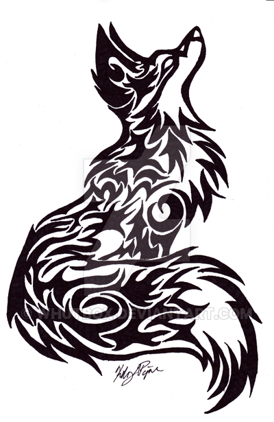 400x615 Tribal Fox Tattoo