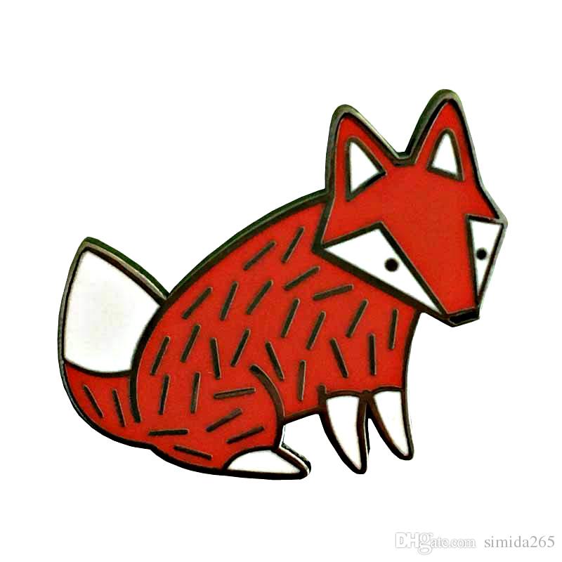 800x800 Cute Fox Badge Tattoo Art Brooch Forest Animal Autumn Jewelry