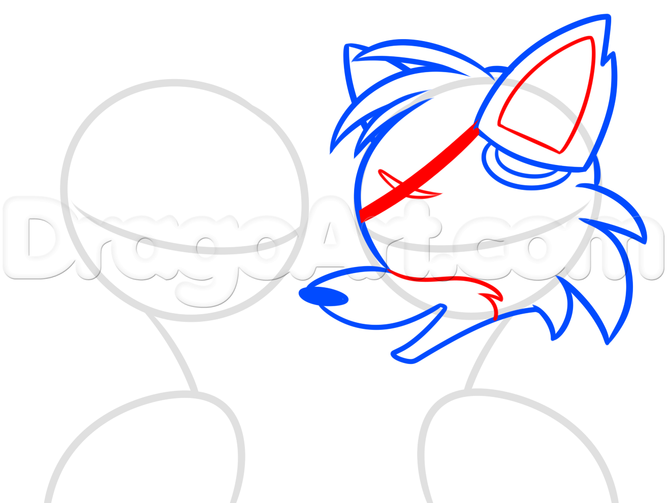 1313x991 Draw Chica And Foxy Kissing, Step