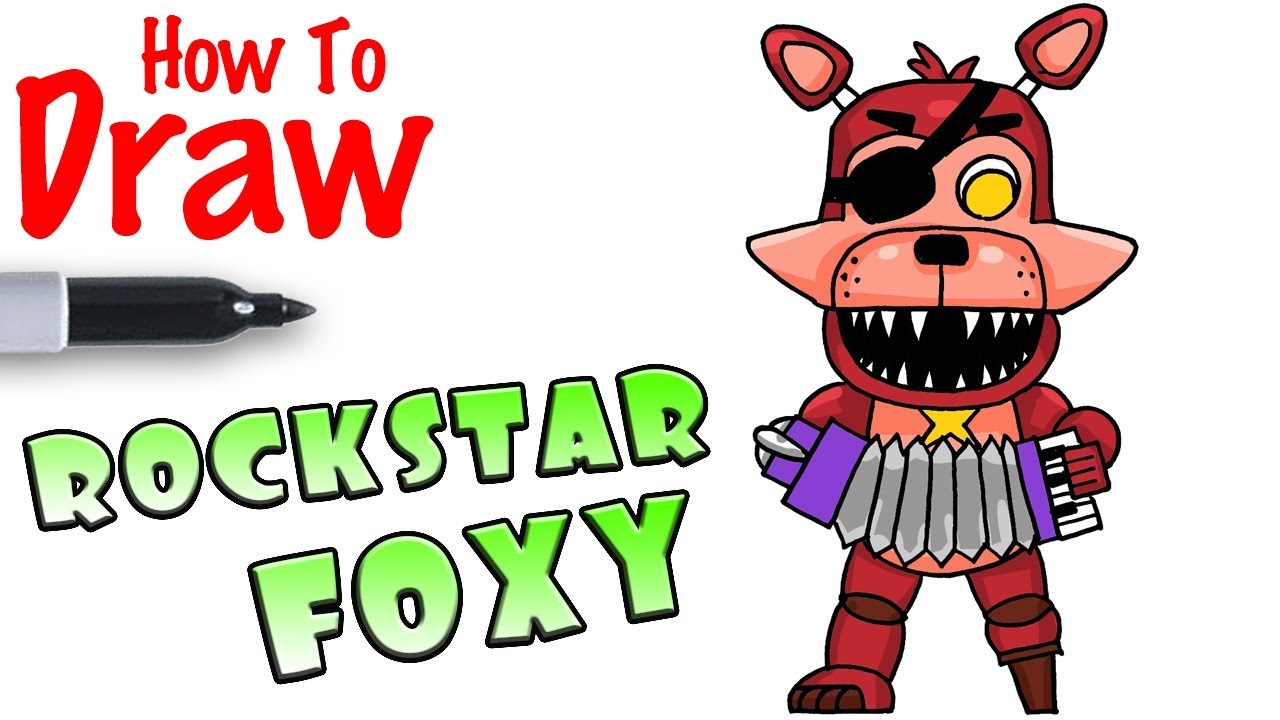 fnaf 6 rockstar foxy head sketch