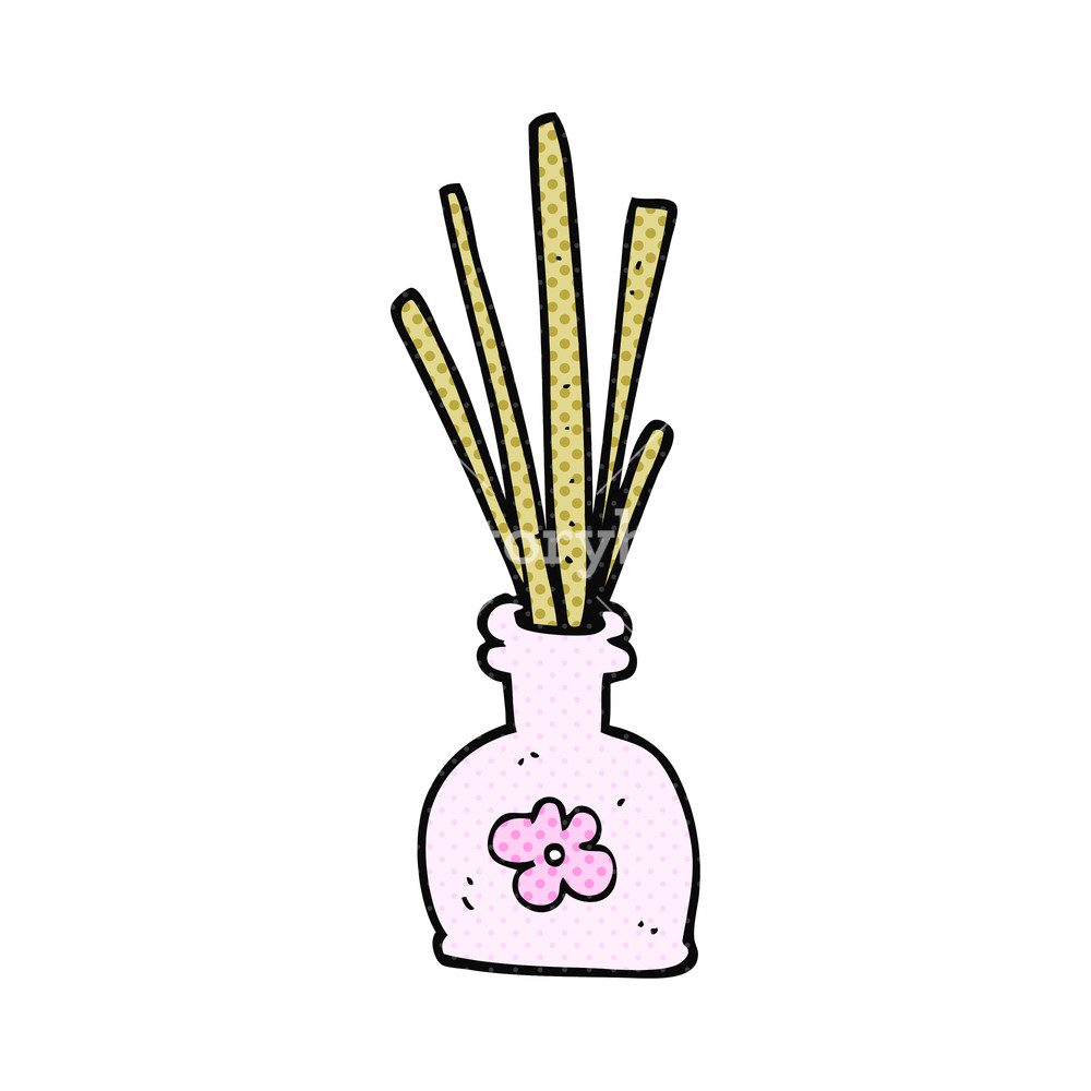 1000x1000 freehand drawn cartoon fragrance oil reeds royalty free stock